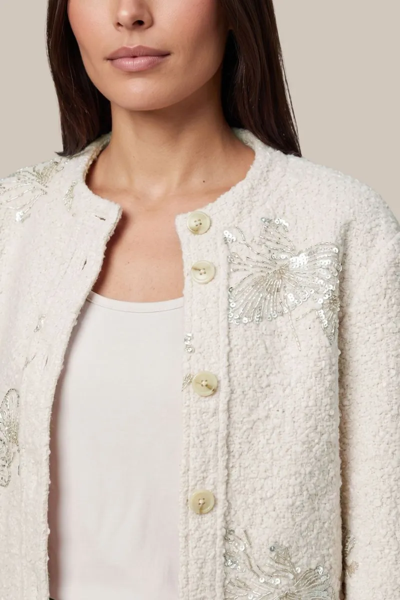 G-maxx Bryndis Coat Wool White, witte wollen jas